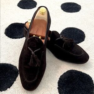 Suit Supply Dark Brown Suede Tassel Loafers (includes shoe tree)
